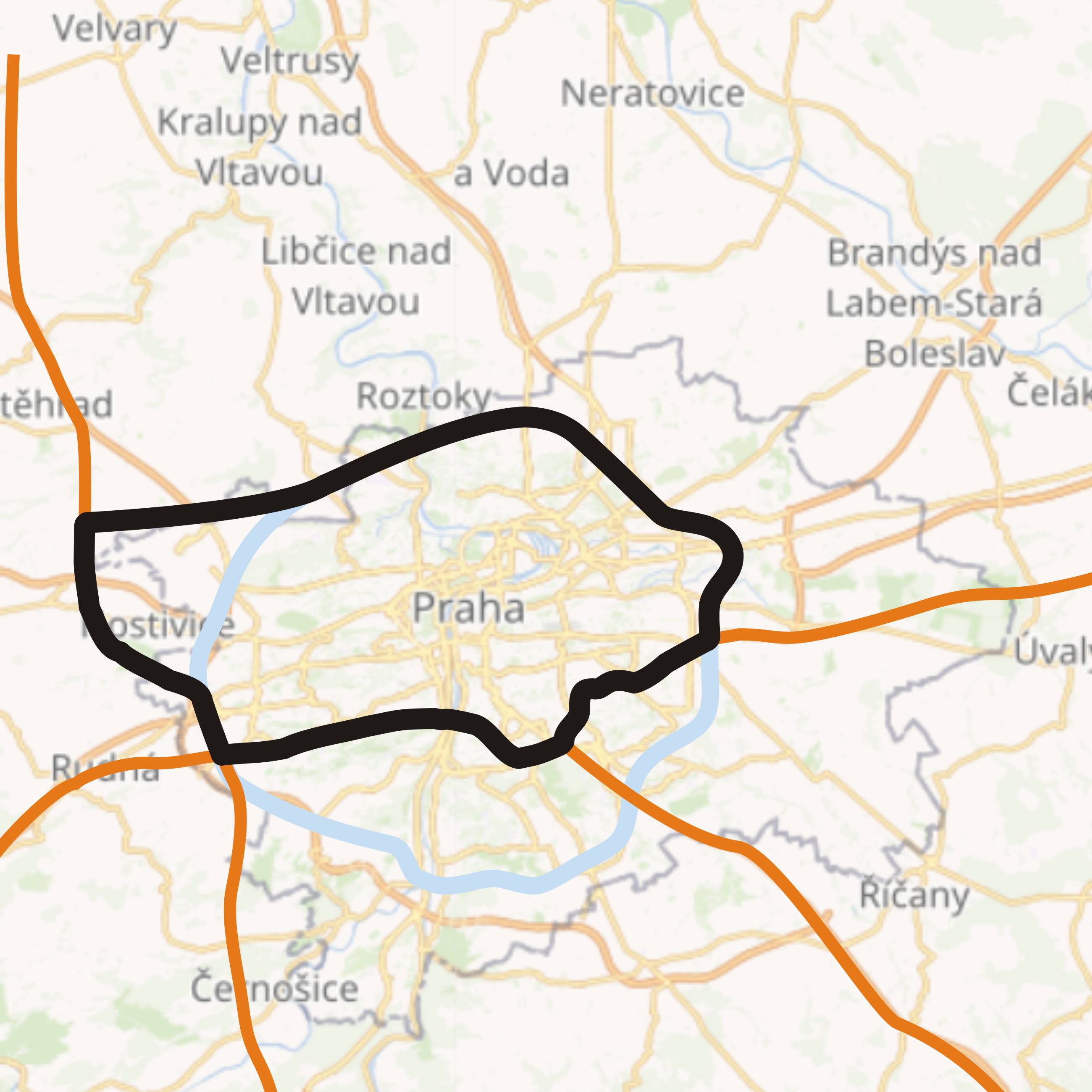 Německá "tangenciální" varianta silničního dálničního okruhu kolem Prahy 